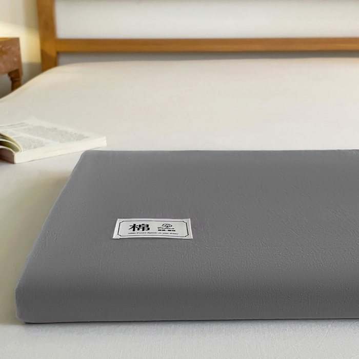 91家纺网 家纺一手货源 找家纺 暖芯优选 2025新款40S13376纯色全棉水洗棉单品系列床单单件-单床单 深灰