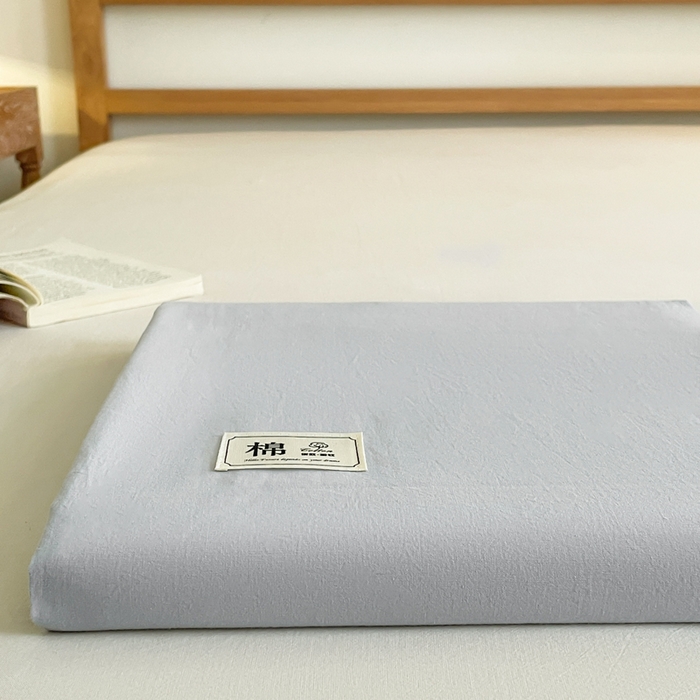 91家纺网 家纺一手货源 找家纺 暖芯优选 2025新款40S13376纯色全棉水洗棉单品系列床单单件-单床单 浅灰