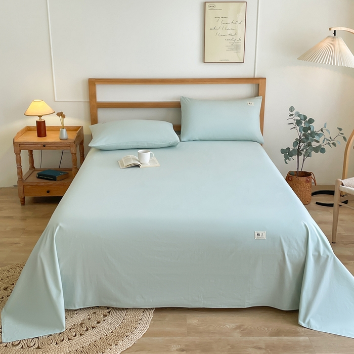 91家纺网 家纺一手货源 找家纺 （总）暖芯优选 2025新款40S13376纯色全棉水洗棉单品系列床单单件-单床单