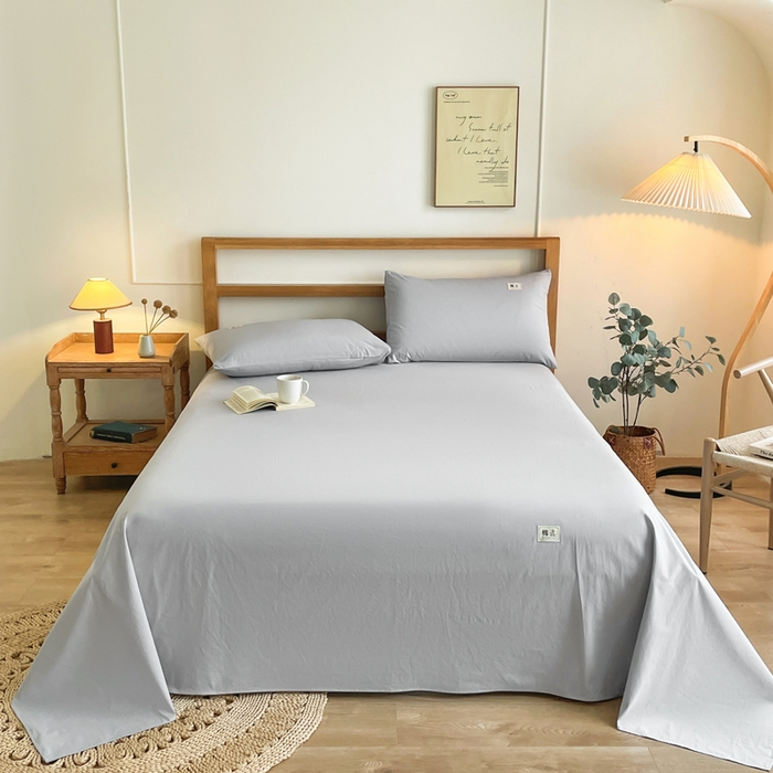 91家纺网 家纺一手货源 找家纺 （总）暖芯优选 2025新款40S13376纯色全棉水洗棉单品系列床单单件-单床单