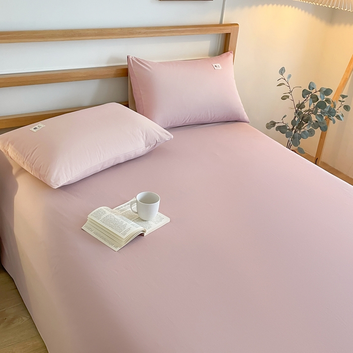 91家纺网 家纺一手货源 找家纺 暖芯优选 2025新款40S13376纯色全棉水洗棉单品系列床单单件-单床单 豆沙