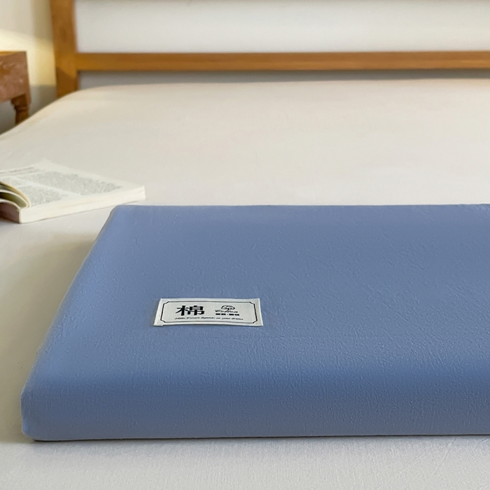 91家纺网 家纺一手货源 找家纺 暖芯优选 2025新款40S13376纯色全棉水洗棉单品系列床单单件-单床单 深蓝