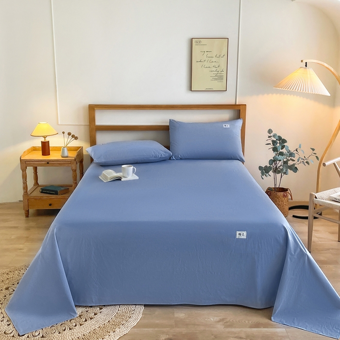 91家纺网 家纺一手货源 找家纺 （总）暖芯优选 2025新款40S13376纯色全棉水洗棉单品系列床单单件-单床单