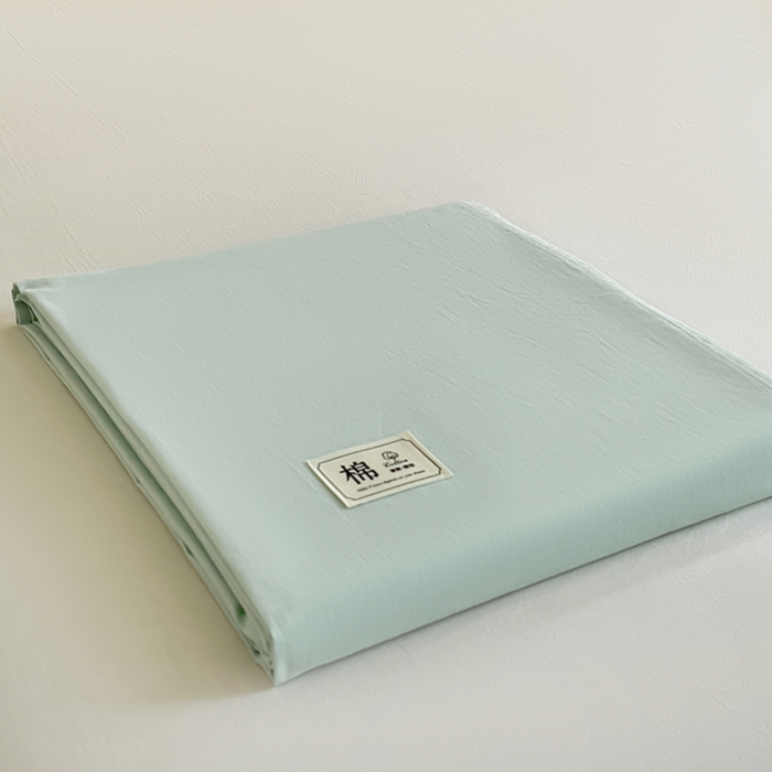 91家纺网 家纺一手货源 找家纺 暖芯优选 2025新款40S13376纯色全棉水洗棉单品系列床单单件-单床单 浅绿