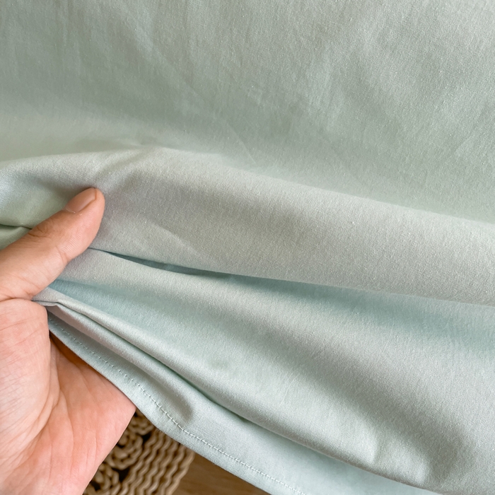91家纺网 家纺一手货源 找家纺 暖芯优选 2025新款40S13376纯色全棉水洗棉单品系列床单单件-单床单 浅绿