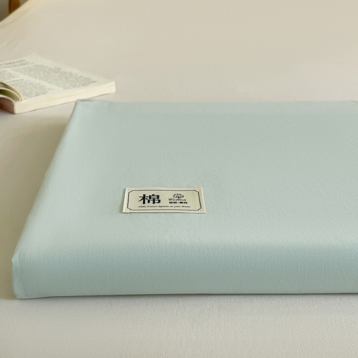 91家纺网 家纺一手货源 找家纺 暖芯优选 2025新款40S13376纯色全棉水洗棉单品系列床单单件-单床单 浅绿