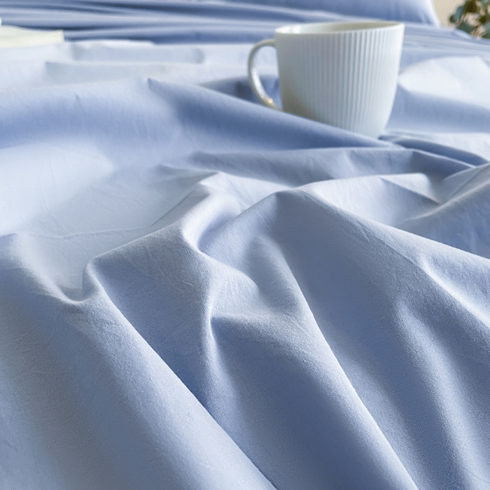 91家纺网 家纺一手货源 找家纺 暖芯优选 2025新款40S13376纯色全棉水洗棉单品系列床单单件-单床单 天蓝