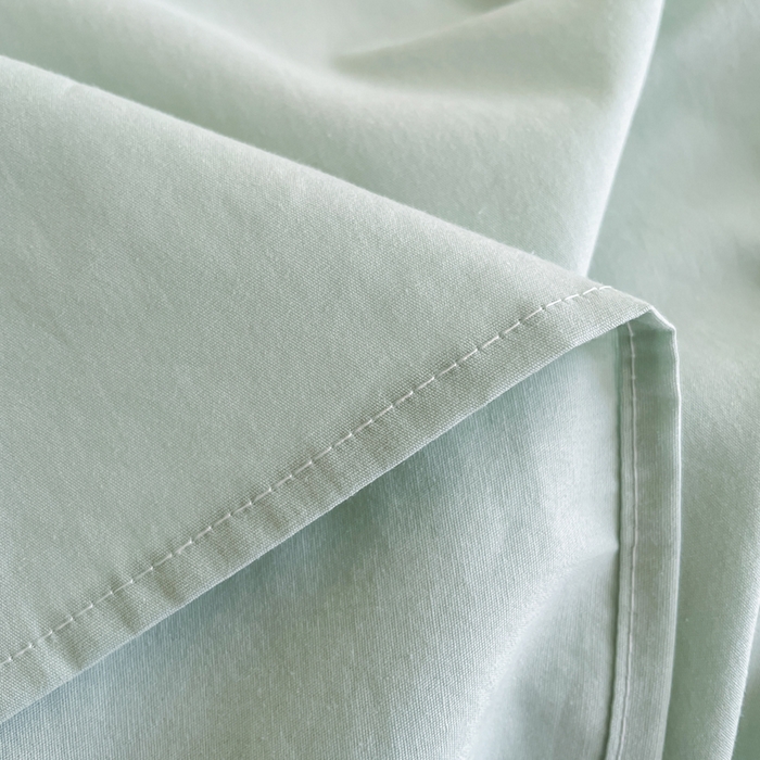 91家纺网 家纺一手货源 找家纺 暖芯优选 2025新款40S13376纯色全棉水洗棉单品系列床单单件-单床单 浅绿