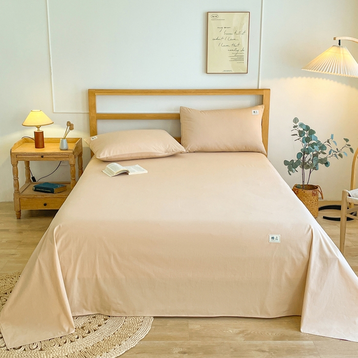 91家纺网 家纺一手货源 找家纺 （总）暖芯优选 2025新款40S13376纯色全棉水洗棉单品系列床单单件-单床单