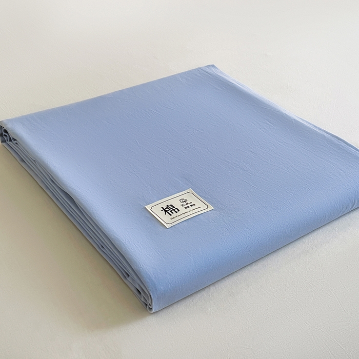 91家纺网 家纺一手货源 找家纺 暖芯优选 2025新款40S13376纯色全棉水洗棉单品系列床单单件-单床单 天蓝