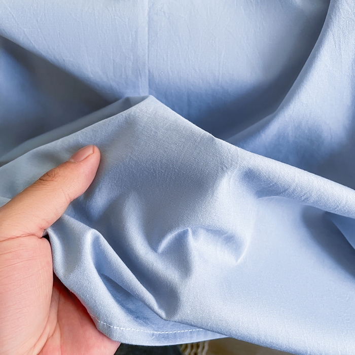 91家纺网 家纺一手货源 找家纺 暖芯优选 2025新款40S13376纯色全棉水洗棉单品系列床单单件-单床单 天蓝