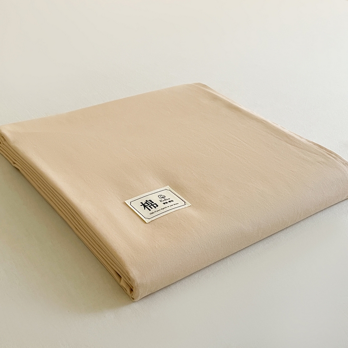 91家纺网 家纺一手货源 找家纺 暖芯优选 2025新款40S13376纯色全棉水洗棉单品系列床单单件-单床单 卡其