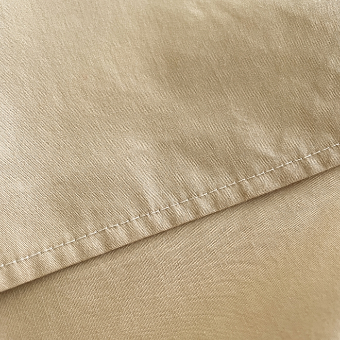 91家纺网 家纺一手货源 找家纺 暖芯优选 2025新款40S13376纯色全棉水洗棉单品系列床单单件-单床单 卡其