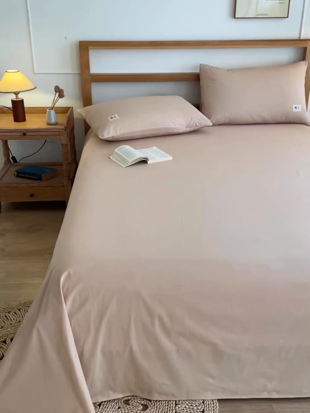 91家纺网 家纺一手货源 找家纺 暖芯优选 2025新款40S13376纯色全棉水洗棉单品系列床单单件-单床单 卡其