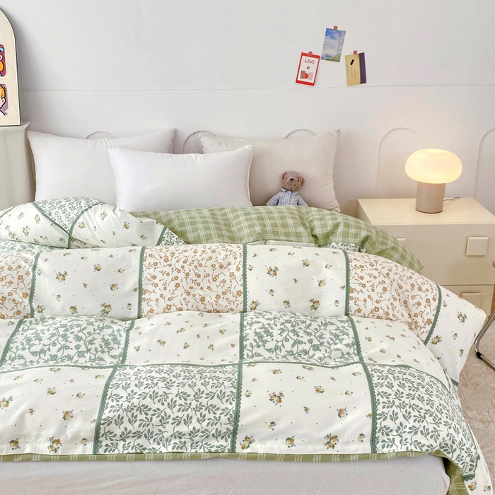 91家纺网 家纺一手货源 找家纺 小叮当家纺仓储工厂店 （爆款花型 长期款 不断货）2025年新款小清新印花条纹卡通花卉纯棉全棉单品系列--单被套 馨香花季