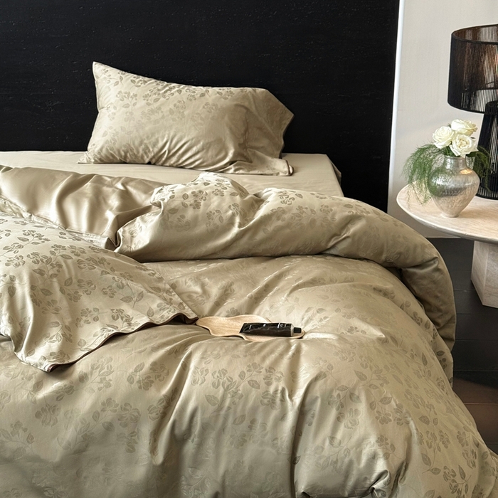 91家纺网 家纺一手货源 找家纺 鹿班家居2025新款秋冬款100S长绒棉提花系列——花畔呢喃（标准会员-20元） 绿色