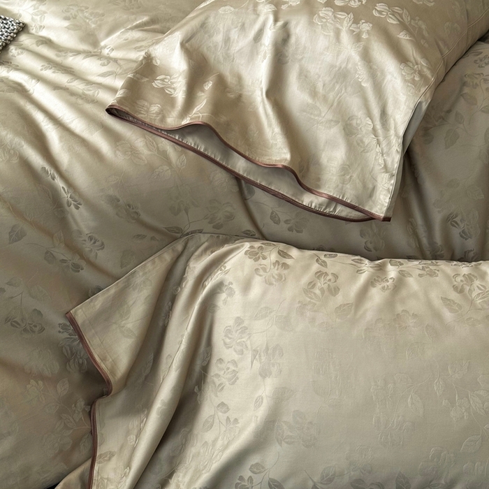 91家纺网 家纺一手货源 找家纺 鹿班家居2025新款秋冬款100S长绒棉提花系列——花畔呢喃（标准会员-20元） 绿色