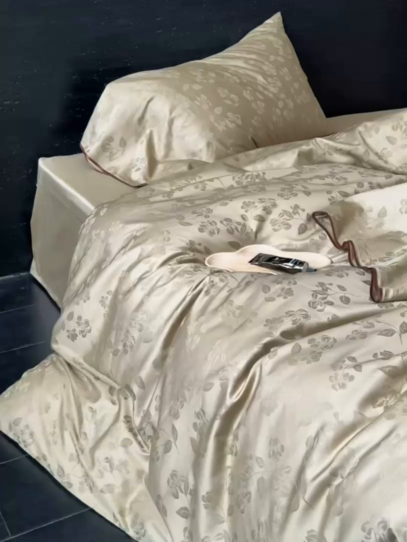 91家纺网 家纺一手货源 找家纺 鹿班家居2025新款秋冬款100S长绒棉提花系列——花畔呢喃（标准会员-20元） 绿色