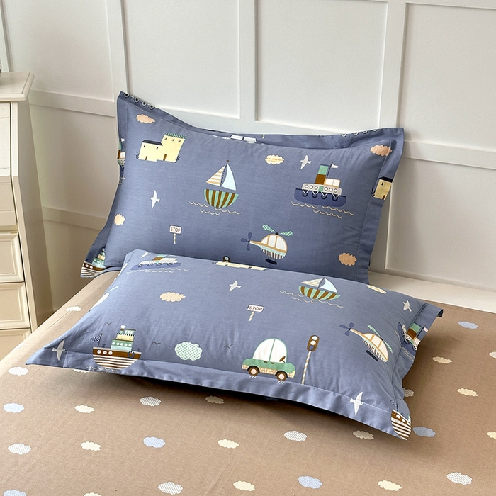 91家纺网 家纺一手货源 找家纺 小叮当家纺仓储工厂店 （爆款花型 长期款 不断货）2025年新款条纹卡通花卉纯棉全棉单只枕套一对装 玩具乐园-兰