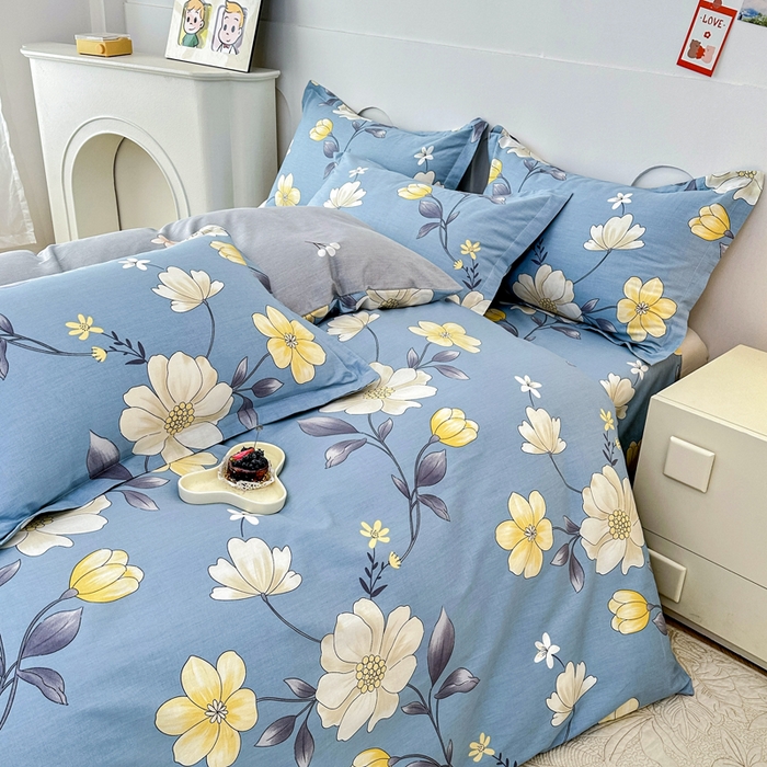 91家纺网 家纺一手货源 找家纺 小叮当家纺仓储工厂店 （爆款花型 长期款 不断货）2025年新款条纹卡通花卉纯棉全棉单只枕套一对装 国色添香