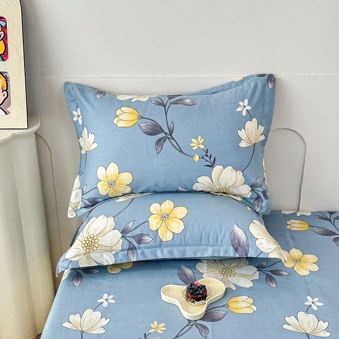 91家纺网 家纺一手货源 找家纺 小叮当家纺仓储工厂店 （爆款花型 长期款 不断货）2025年新款条纹卡通花卉纯棉全棉单只枕套一对装 国色添香