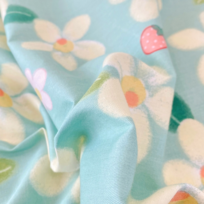 91家纺网 家纺一手货源 找家纺 小叮当家纺仓储工厂店 （爆款花型 长期款 不断货）2025年新款条纹卡通花卉纯棉全棉单只枕套一对装 花满城-绿