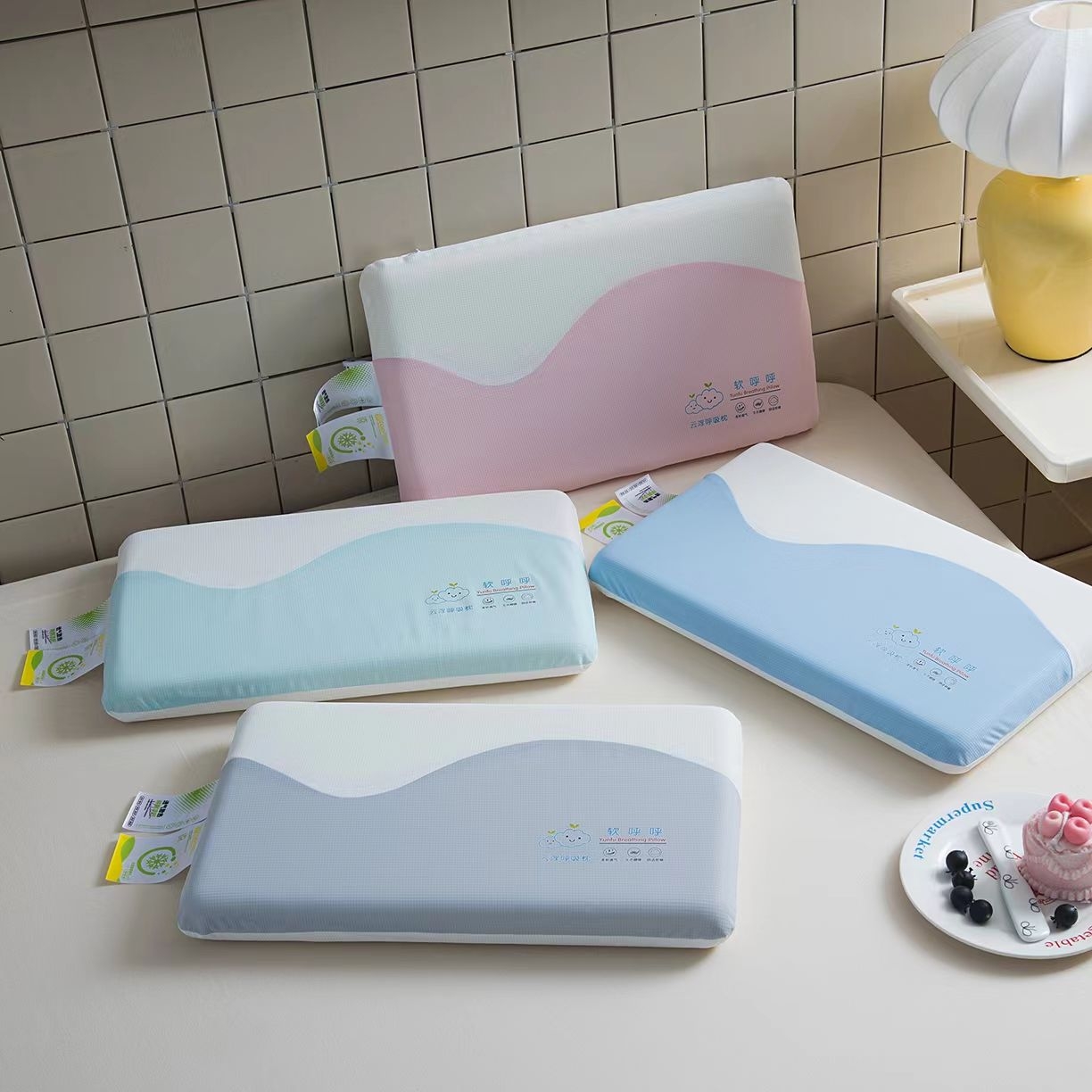 91家纺网 家纺一手货源 找家纺 （总）一粒麦子 2024新款乳胶格子款乳胶枕AA品（含内外套）