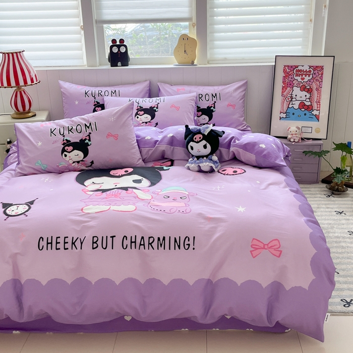 91家纺网 家纺一手货源 找家纺 （总）金爱家 2025新款三丽鸥纯棉数码印花系列四件套