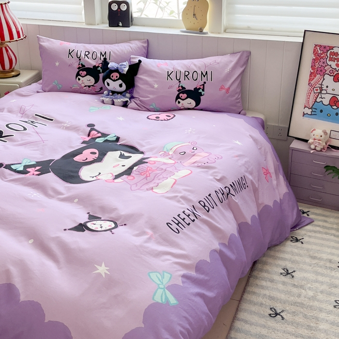 91家纺网 家纺一手货源 找家纺 （总）金爱家 2025新款三丽鸥纯棉数码印花系列四件套