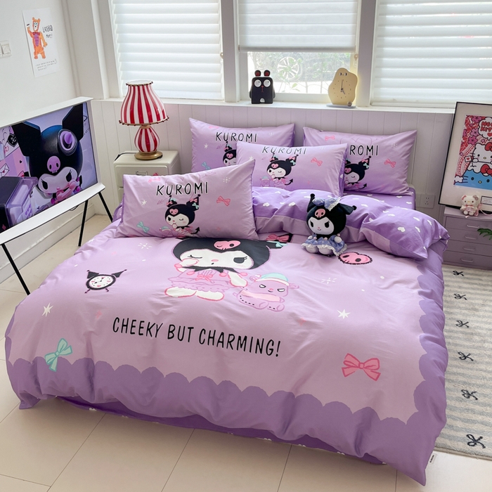 91家纺网 家纺一手货源 找家纺 （总）金爱家 2025新款三丽鸥纯棉数码印花系列四件套