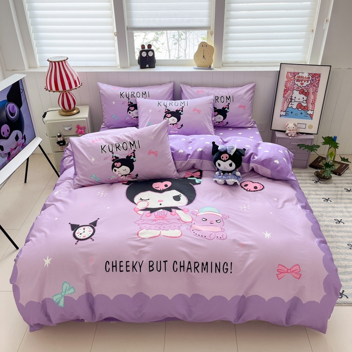 91家纺网 家纺一手货源 找家纺 （总）金爱家 2025新款三丽鸥纯棉数码印花系列四件套