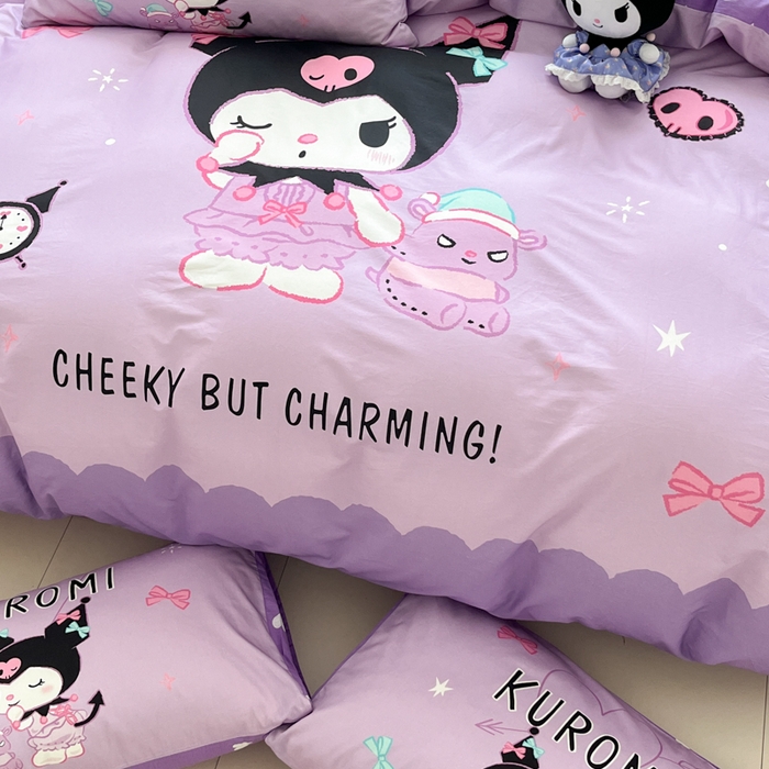 91家纺网 家纺一手货源 找家纺 金爱家 2025新款三丽鸥纯棉数码印花系列四件套 大阪-巴库库洛姆