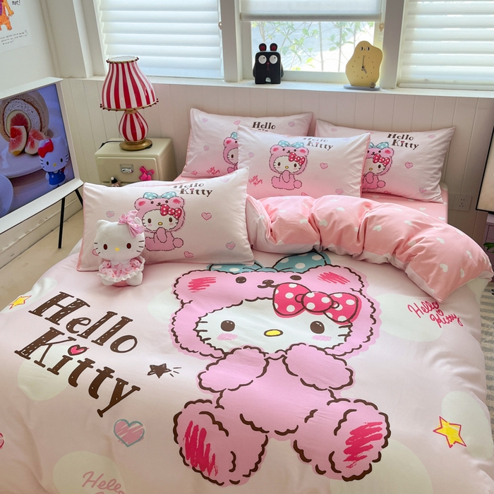 金爱家 2025新款三丽鸥纯棉数码印花系列四件套 大阪-babykitty