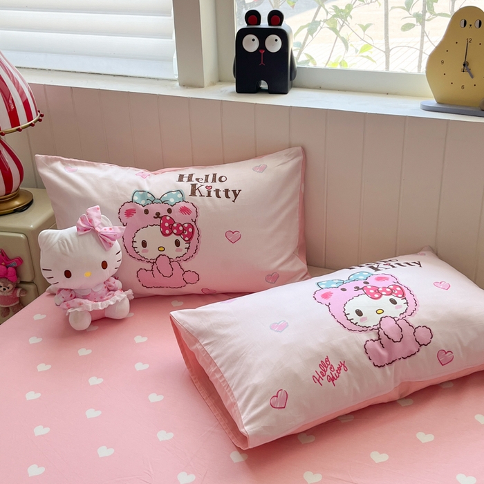 91家纺网 家纺一手货源 找家纺 金爱家 2025新款三丽鸥纯棉数码印花系列四件套 大阪-babykitty