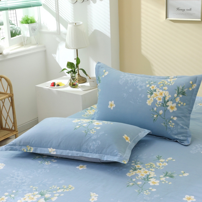 91家纺网 家纺一手货源 找家纺 合纵2025新款40支纯棉印花四件套 花半里