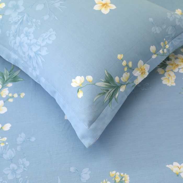 91家纺网 家纺一手货源 找家纺 合纵2025新款40支纯棉印花四件套 花半里