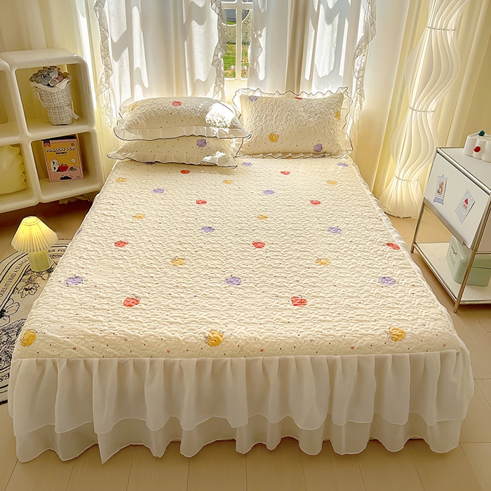 易辰美 2025新款亲肤舒适印花夹棉公主风床裙 一只甜