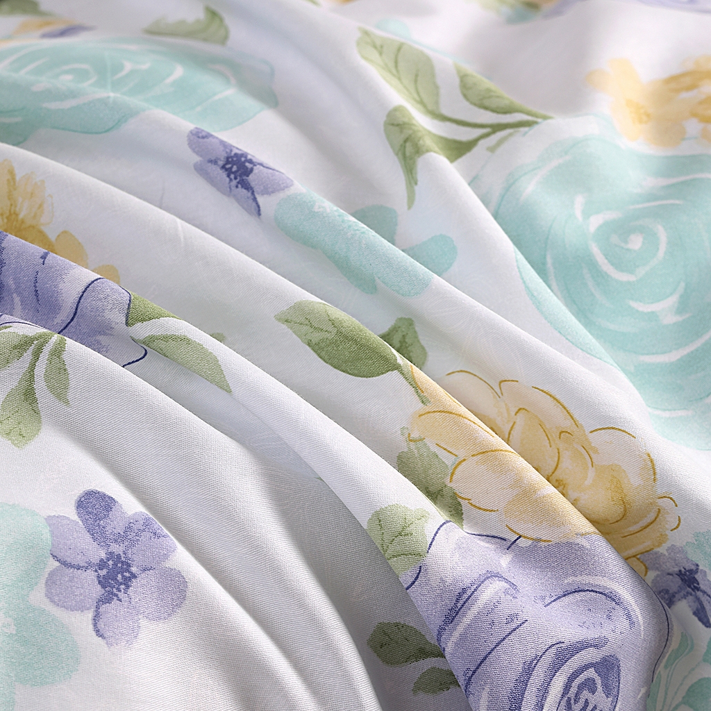 91家纺网 家纺一手货源 找家纺 合纵2025新款40支纯棉印花四件套 琉璃晚香