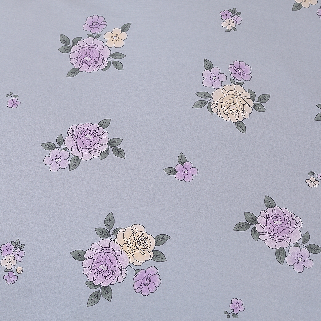 91家纺网 家纺一手货源 找家纺 合纵2025新款40支纯棉印花四件套 栀香入梦-蓝