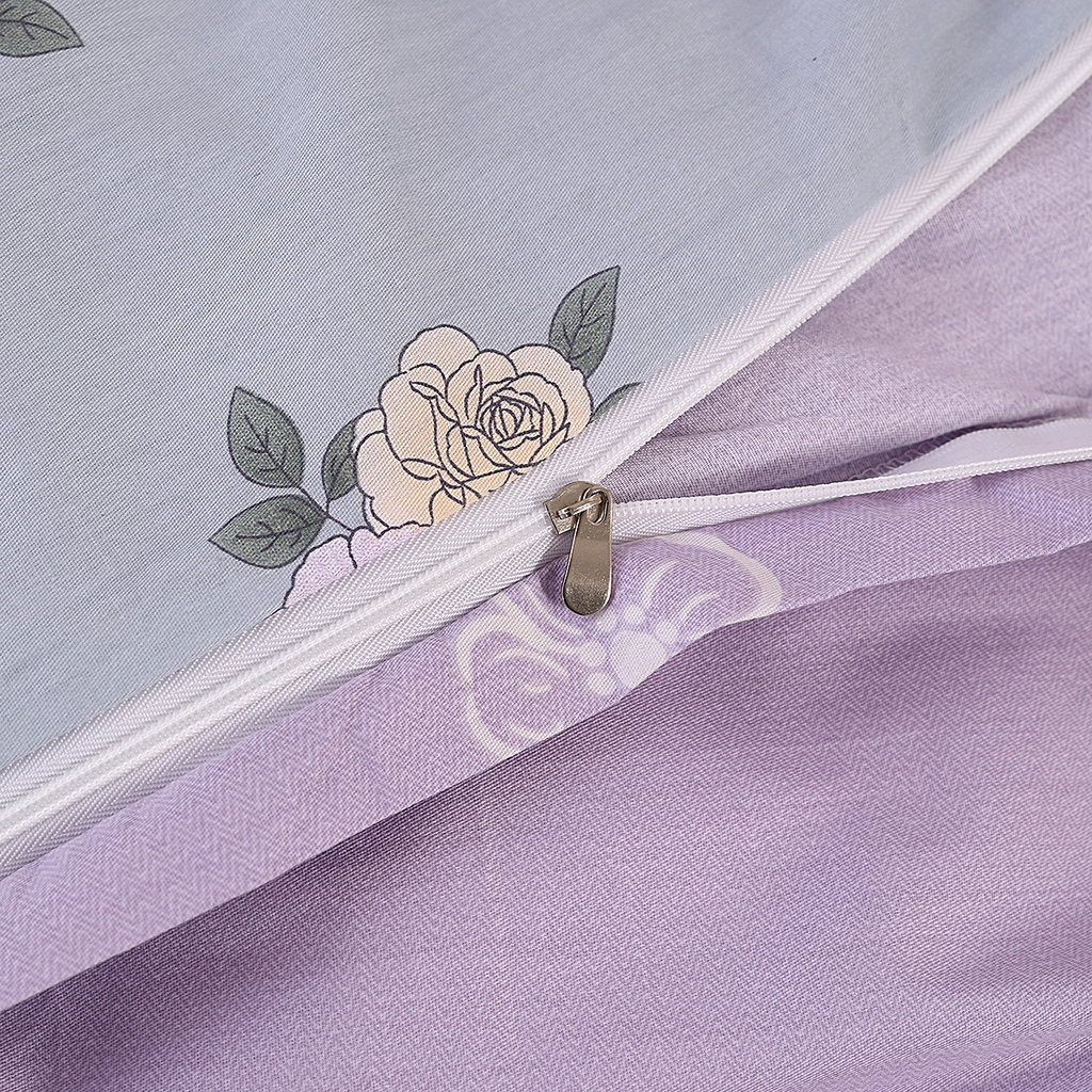 91家纺网 家纺一手货源 找家纺 合纵2025新款40支纯棉印花四件套 栀香入梦-蓝