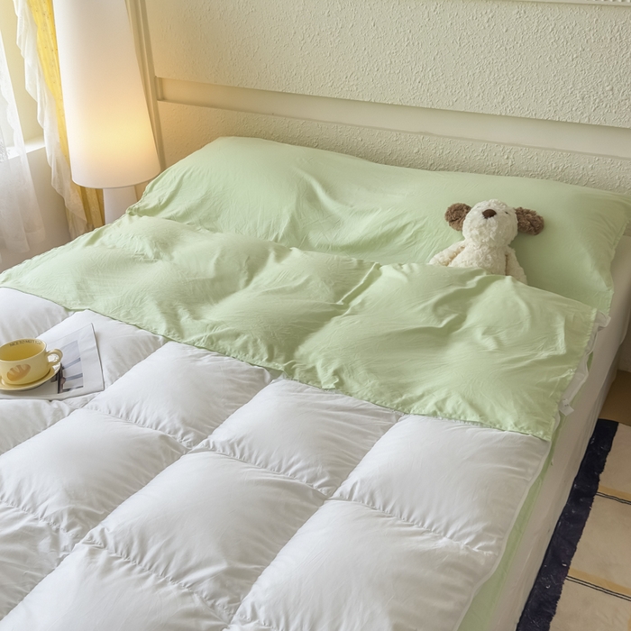 91家纺网 家纺一手货源 找家纺 老K2025年纯色酒店隔脏睡袋单人床双人床酒店睡袋 清新绿