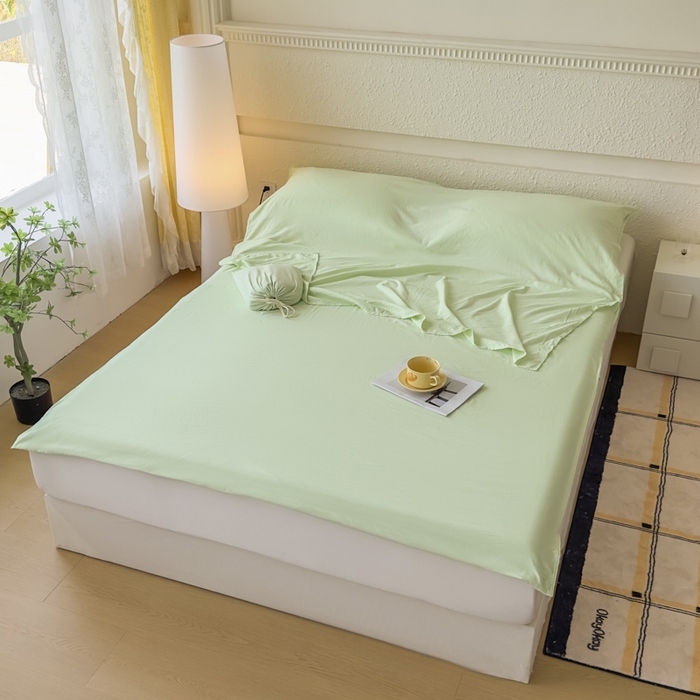 91家纺网 家纺一手货源 找家纺 老K2025年纯色酒店隔脏睡袋单人床双人床酒店睡袋 清新绿