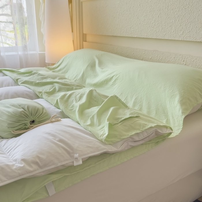 91家纺网 家纺一手货源 找家纺 老K2025年纯色酒店隔脏睡袋单人床双人床酒店睡袋 清新绿