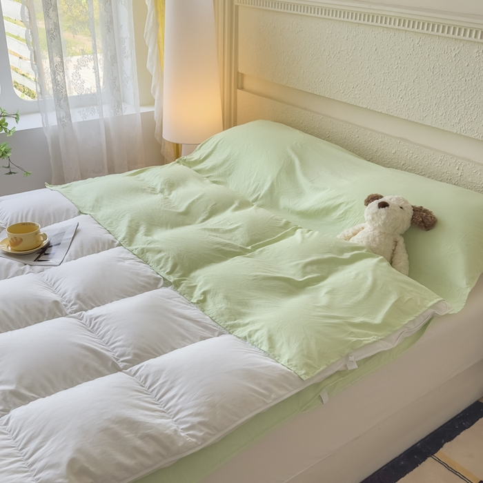 91家纺网 家纺一手货源 找家纺 老K2025年纯色酒店隔脏睡袋单人床双人床酒店睡袋 清新绿