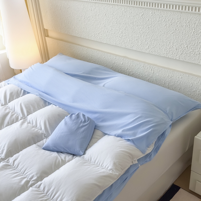 91家纺网 家纺一手货源 找家纺 老K2025年纯色酒店隔脏睡袋单人床双人床酒店睡袋 天空蓝