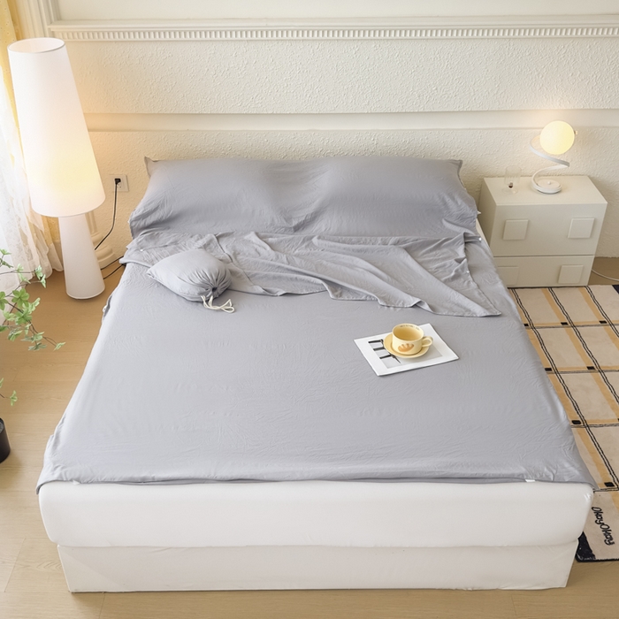 91家纺网 家纺一手货源 找家纺 老K2025年纯色酒店隔脏睡袋单人床双人床酒店睡袋 星空灰