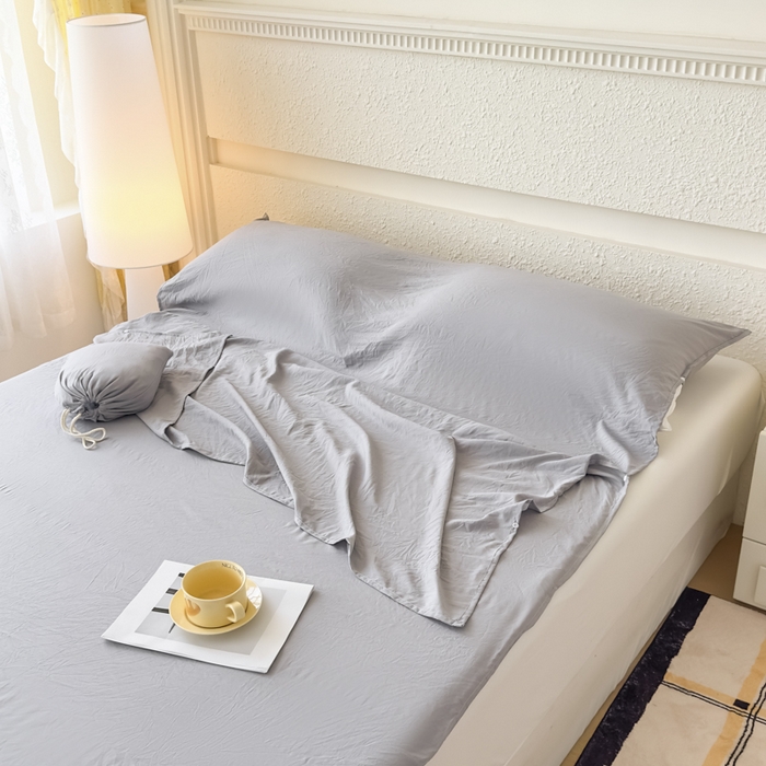 91家纺网 家纺一手货源 找家纺 老K2025年纯色酒店隔脏睡袋单人床双人床酒店睡袋 星空灰