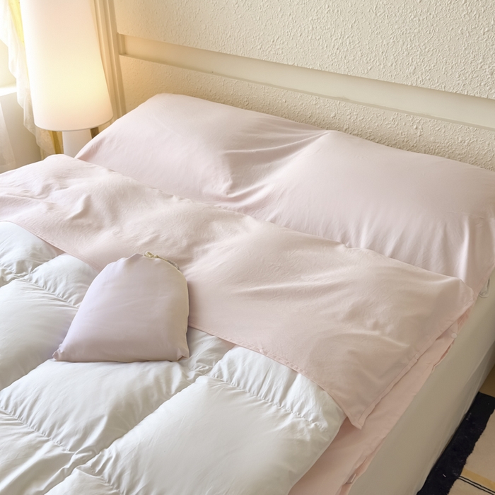 91家纺网 家纺一手货源 找家纺 老K2025年纯色酒店隔脏睡袋单人床双人床酒店睡袋 樱花粉