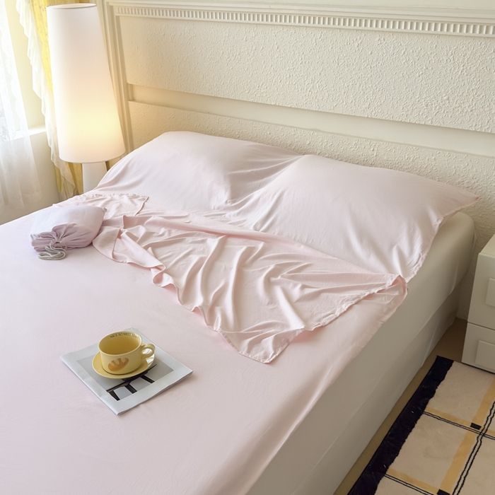 91家纺网 家纺一手货源 找家纺 老K2025年纯色酒店隔脏睡袋单人床双人床酒店睡袋 樱花粉