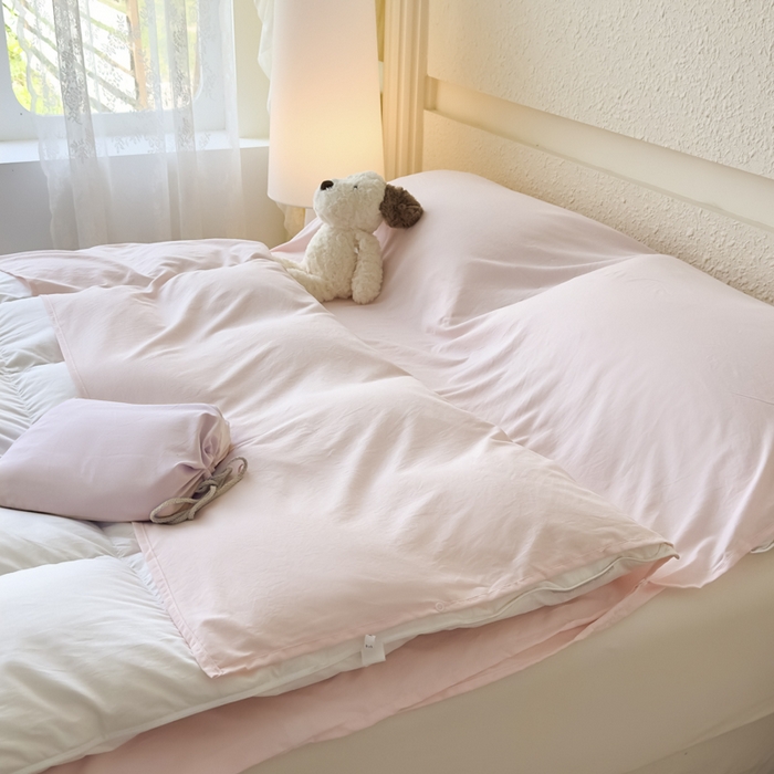 91家纺网 家纺一手货源 找家纺 老K2025年纯色酒店隔脏睡袋单人床双人床酒店睡袋 樱花粉